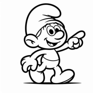Desenho de Divertido Smurf Caminhando Sorrindo Para Colorir