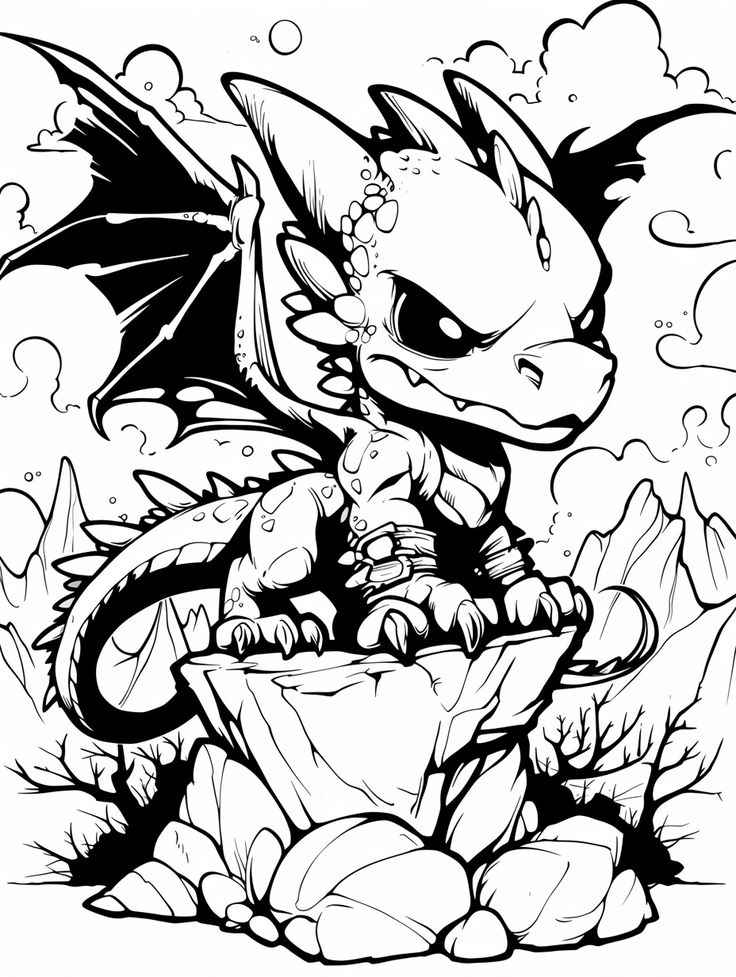 Desenho de Dragao Desenho Colorir Imprimir 06