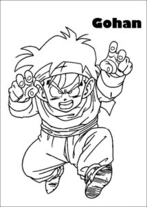 Desenho de Dragon Ball Z Para Colorir Gohan Crianca