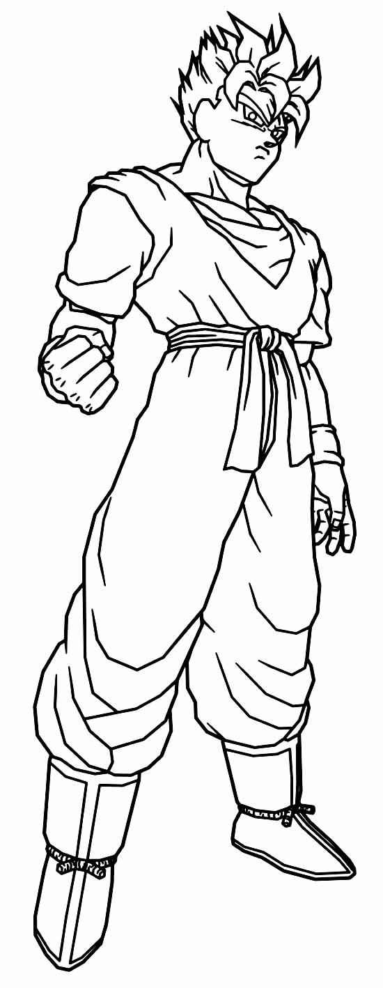 Desenho de Dragon Ball Z Para Colorir Gohan Futuro