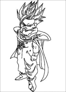 Desenho de Dragon Ball Z Para Colorir Gohan Super Saiyajin 2