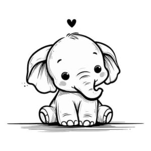Desenho de Elefante Desenho Colorir Imprimir 02