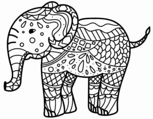 Desenho de Elefante Desenho Colorir Imprimir 07