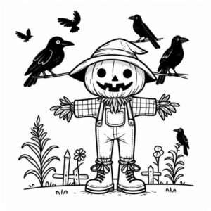 Desenho de Espantalho Halloween Para Colorir