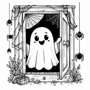 Desenho de Fantasma Amigavel Halloween