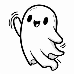 Desenho de Fantasma Simpatico Halloween Colorir