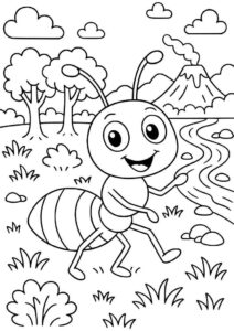 Desenho de Formiga Desenho Colorir Imprimir 07