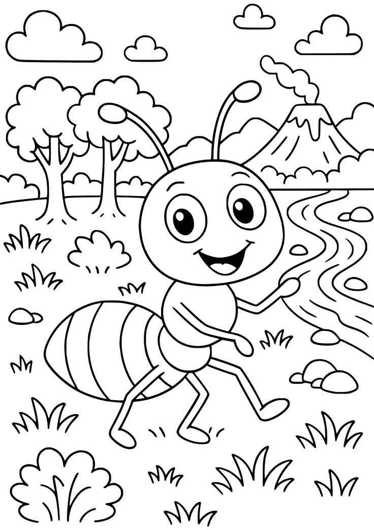 Desenho de Formiga Desenho Colorir Imprimir 07