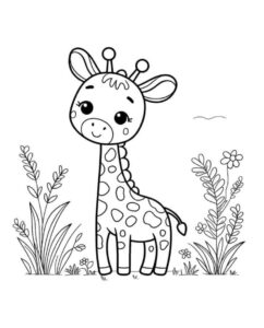 Desenho de Girafa Desenho Colorir Imprimir 05