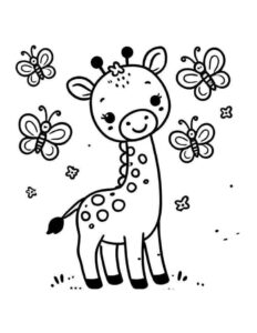 Desenho de Girafa Desenho Colorir Imprimir 06