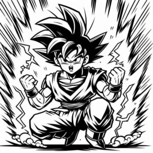 Desenho de Goku Anime Poder Dragon Ball