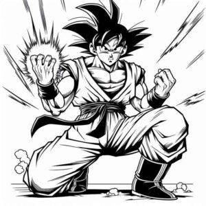 Desenho de Goku Colorir Dragon Ball Acao