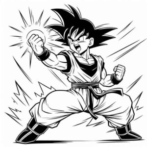 Desenho de Goku Em Acao Desenho Colorir