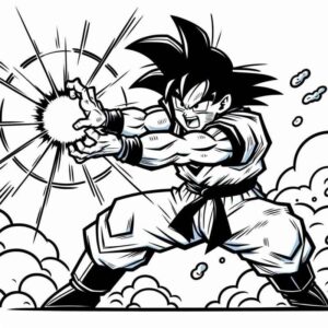 Desenho de Goku Kamehameha Dragon Ball