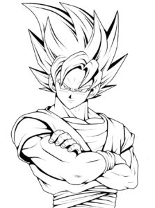 Desenho de Goku Para Colorir 01