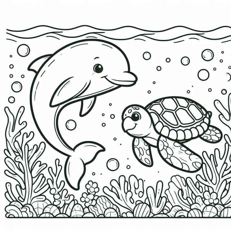 Desenho de Golfinho Desenho Colorir Imprimir 01