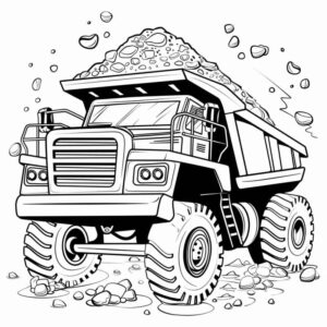 Desenho de Grande Caminhao Basculante Para Colorir