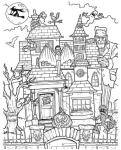 Desenho de Halloween Desenho Colorir Imprimir 34