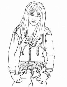 Desenho de Hannah Montana Desenho Colorir Imprimir 05