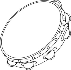 Desenho de Instrumento Musical Para Colorir Pandeiro 20