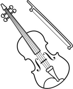 Desenho de Instrumento Musical Para Colorir Violino