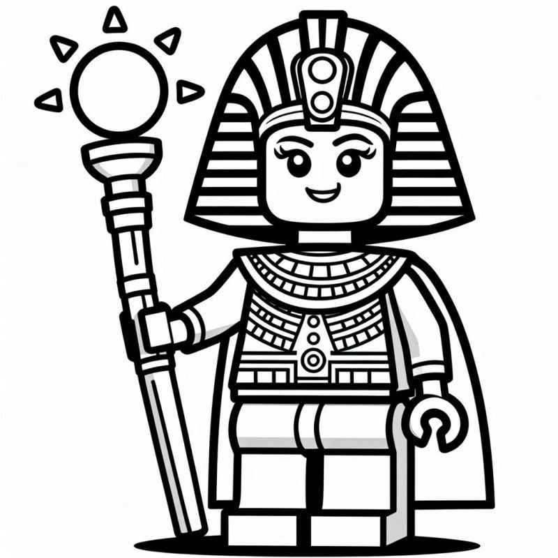 Desenho de Lego Farao Egipcio Para Colorir