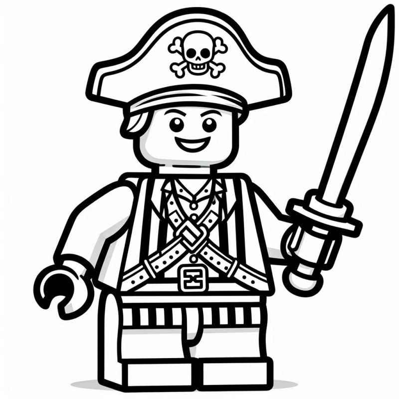 Desenho de Lego Pirata Para Colorir