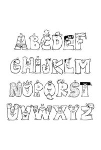 Desenho de Letras Do Alfabeto Desenho Colorir Imprimir 09