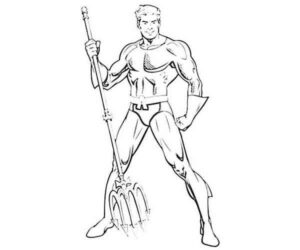 Desenho de Liga Da Justica Para Colorir Aquaman 1