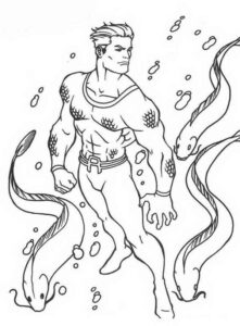 Desenho de Liga Da Justica Para Colorir Aquaman