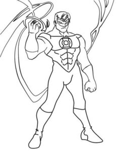 Desenho de Liga Da Justica Para Colorir Lanterna Verde 5