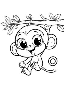 Desenho de Macacos Desenho Colorir Imprimir 004