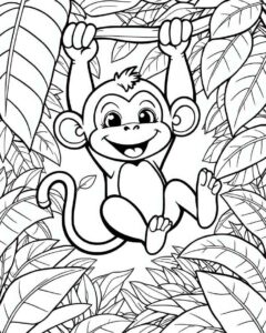 Desenho de Macacos Desenho Colorir Imprimir 006