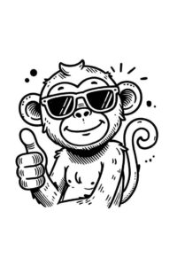 Desenho de Macacos Desenho Colorir Imprimir 007