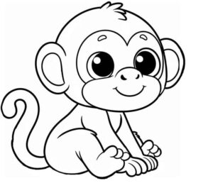 Desenho de Macacos Desenho Colorir Imprimir 009