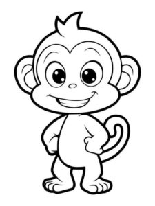 Desenho de Macacos Desenho Colorir Imprimir 011