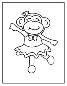 Desenho de Macacos Desenho Colorir Imprimir 012