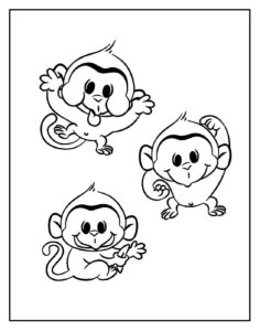 Desenho de Macacos Desenho Colorir Imprimir 014