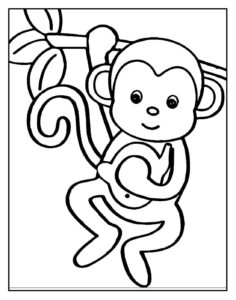 Desenho de Macacos Desenho Colorir Imprimir 015