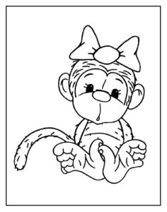 Desenho de Macacos Desenho Colorir Imprimir 016