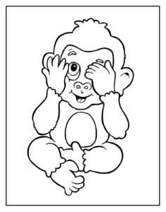 Desenho de Macacos Desenho Colorir Imprimir 017