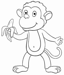 Desenho de Macacos Desenho Colorir Imprimir 021