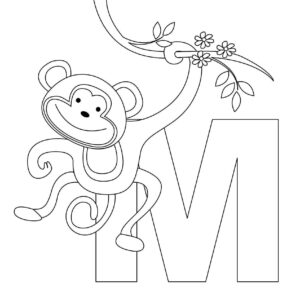Desenho de Macacos Desenho Colorir Imprimir 027
