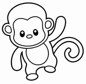 Desenho de Macacos Desenho Colorir Imprimir 034