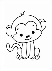 Desenho de Macacos Desenho Colorir Imprimir 037