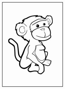 Desenho de Macacos Desenho Colorir Imprimir 040