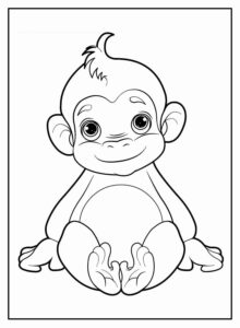 Desenho de Macacos Desenho Colorir Imprimir 041