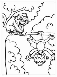 Desenho de Macacos Desenho Colorir Imprimir 044