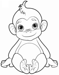 Desenho de Macacos Desenho Colorir Imprimir 053