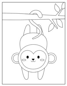 Desenho de Macacos Desenho Colorir Imprimir 057